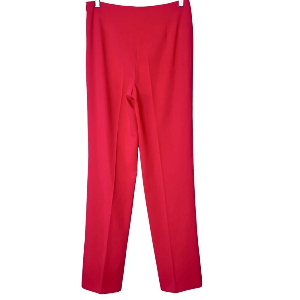 NWT Les Copains Flat Front Straight Leg Trousers Pants Strawberry Sz 4